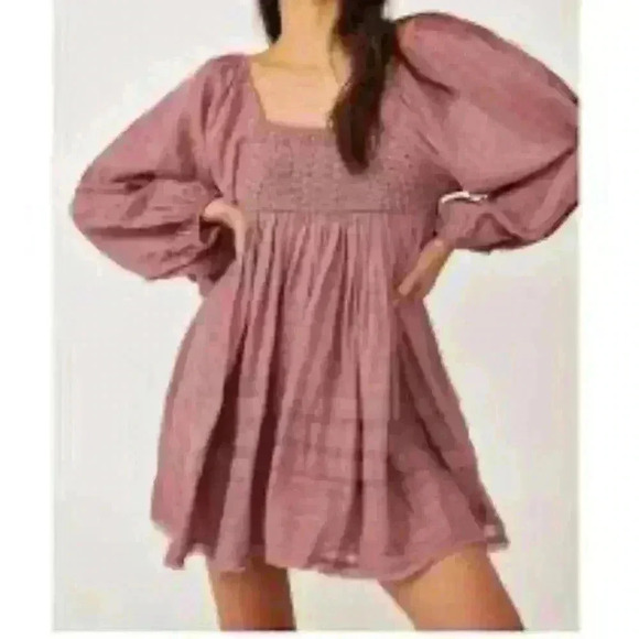 Free People Dresses & Skirts - FREE PEOPLE PINK MUAVE MINI DRESS